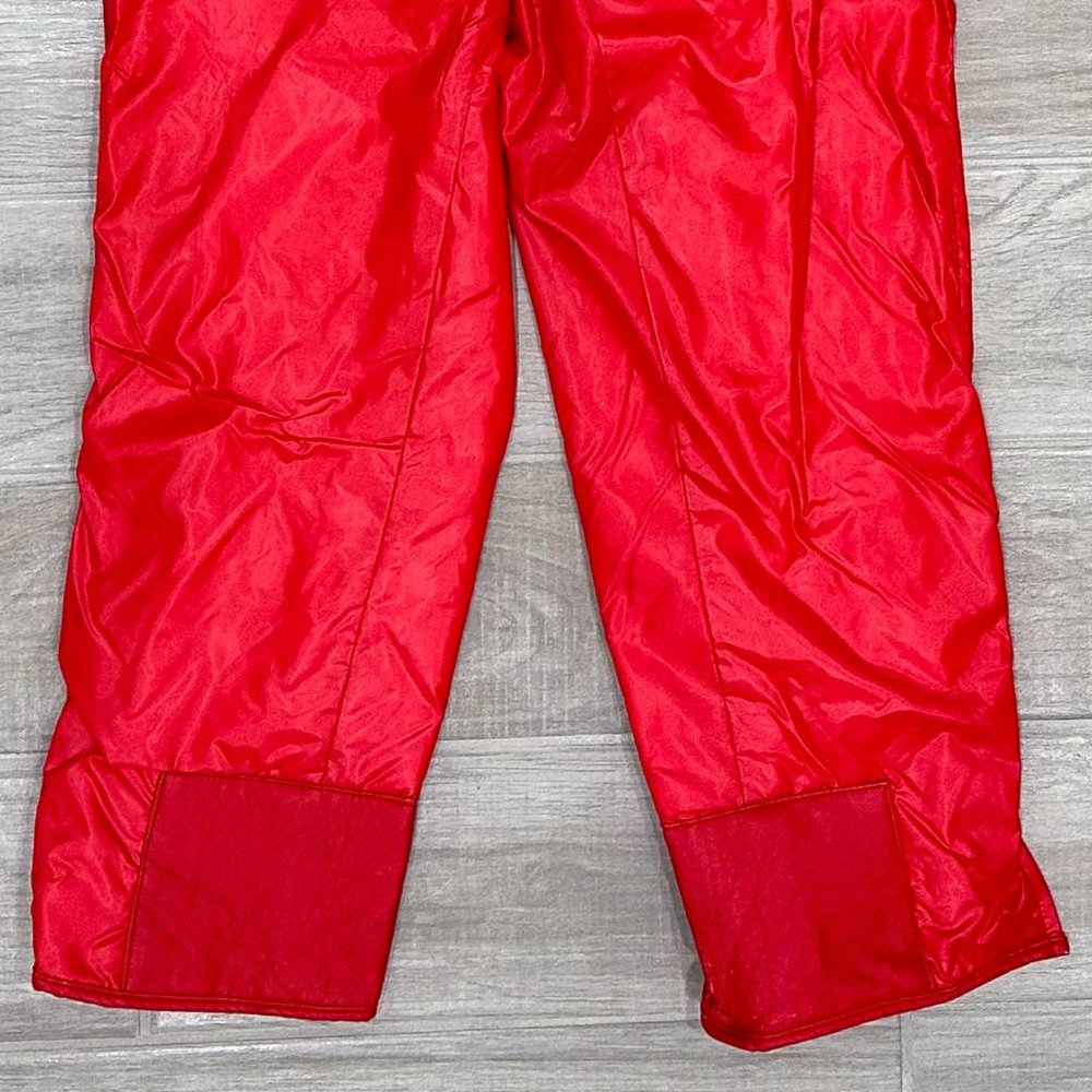 Vintage Sir Jac Nylon Puffer Side Zip Button Pants in Red Unisex Men’s Size M - Picture 13 of 16